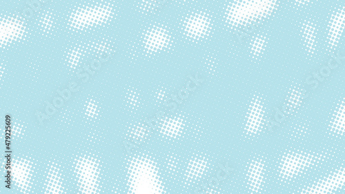 Light baby blue dotted retro pop art background in comic book style. Funny superhero backdrop mockup, vector illustration eps10