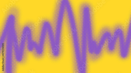 Brigth yellow and purple pop art background in retro comics book style. Cartoon superhero background for your message, vector illustration eps10