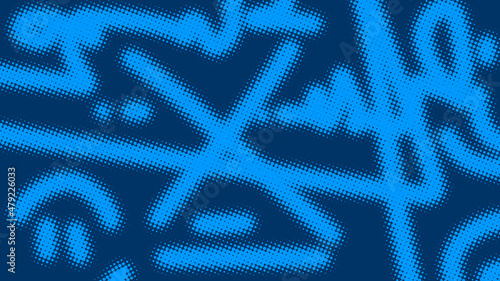 Dark blue superhero background in pop art comics book style. Cartoon halftone backdrop design for your text, vector illustration eps10