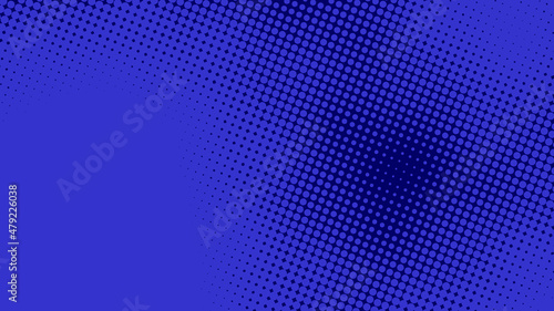 Pop art background in retro comics book style with halftone texture, dark navy blue color. Cartoon funny backdrop mockup vector illustration eps10