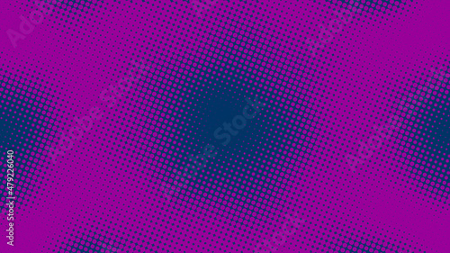 Dark magenta and blue dotted retro pop art background in comic book style. Funny superhero backdrop mockup, vector illustration eps10