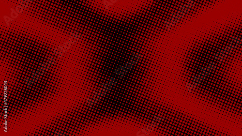 Dark crimson red dotted retro pop art background in comic book style. Funny superhero backdrop mockup, vector illustration eps10