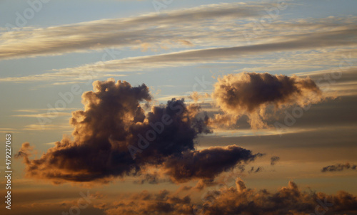 paisaje de nubes al atardecer