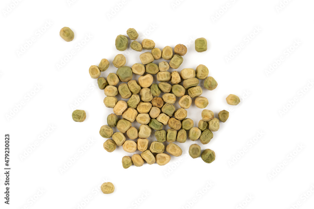Pea seeds close-up. Germinating seeds at home. Vegan and healthy food concept. Growing sprouts. Top view