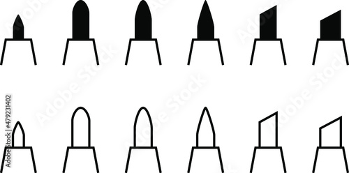 set of marker nip icon, vector illustration