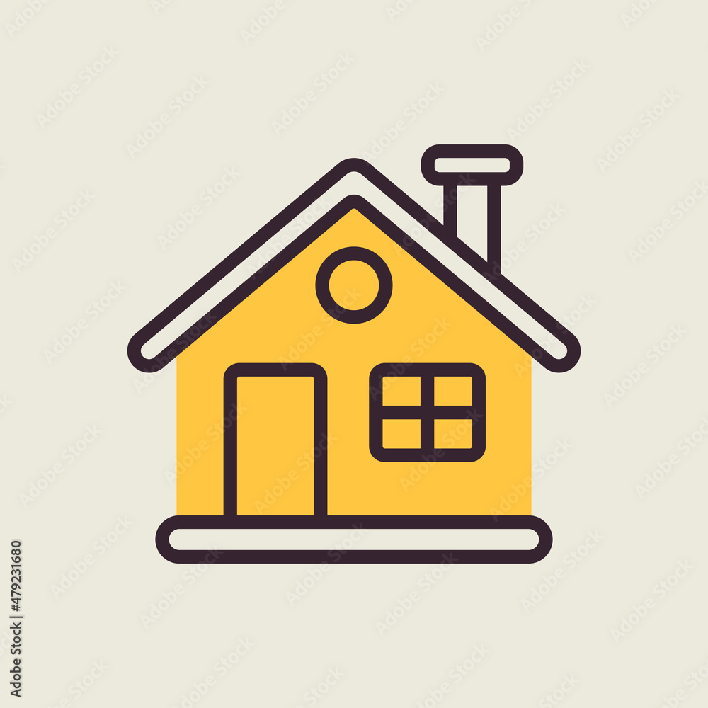 Detailed winter house vector icon. Winter sign Detailed winter house vector icon. Winter sign