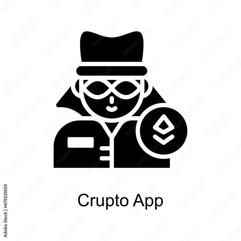 Crypto spy vector Solid icon for web isolated on white background EPS 10 file