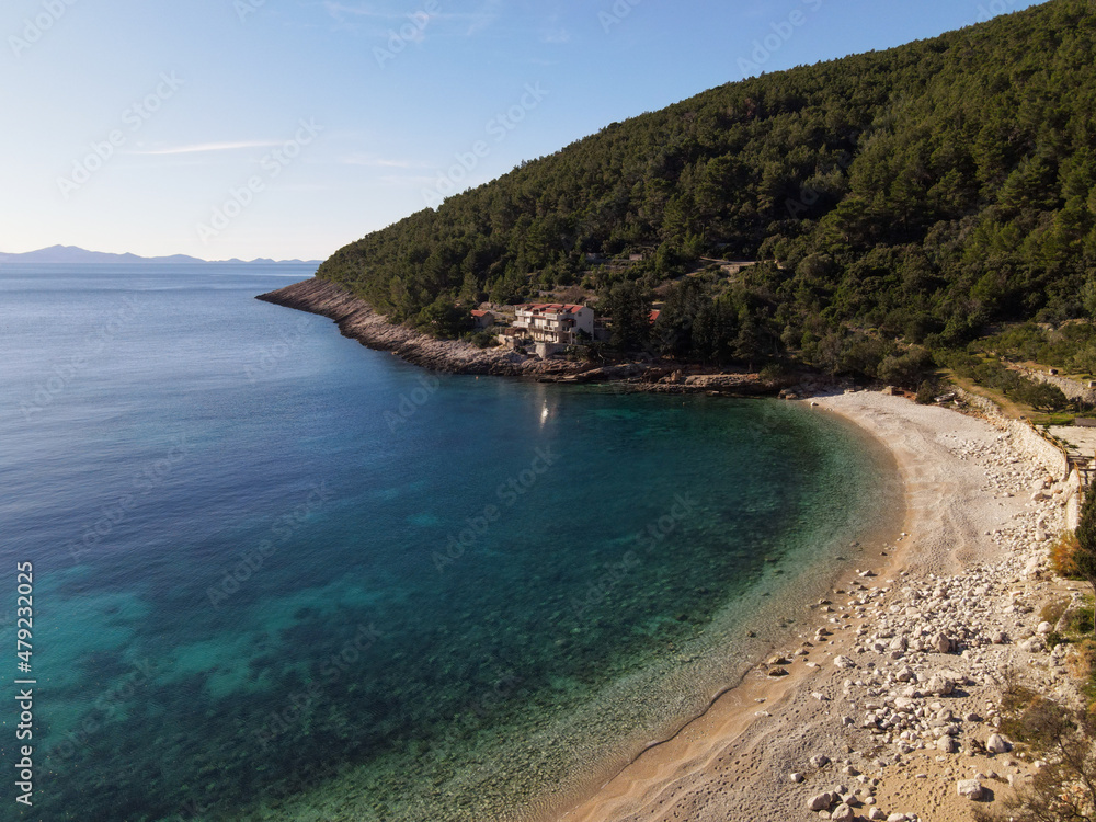 Fototapeta premium Pupnatska Luka Beach view in Korcula Island, Croatia