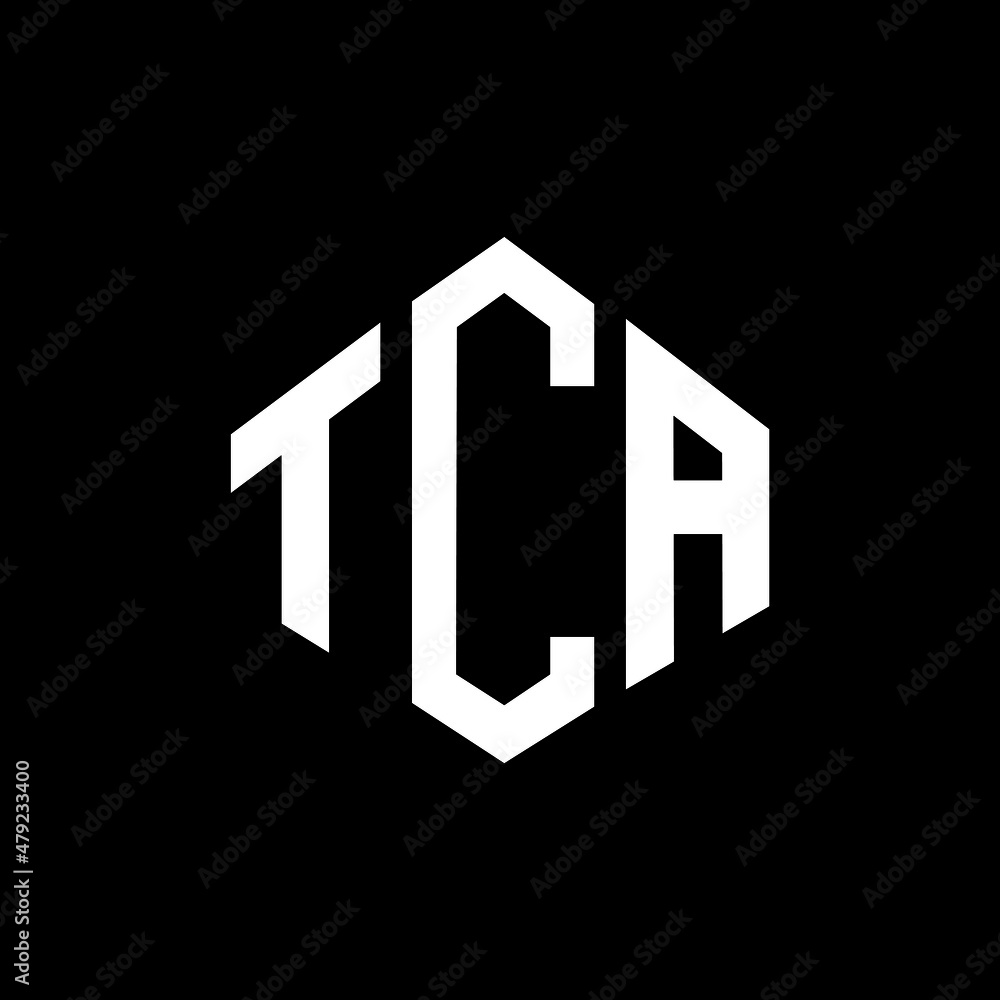 TCA letter logo design with polygon shape. TCA polygon and cube shape logo design. TCA hexagon vector logo template white and black colors. TCA monogram, business and real estate logo.