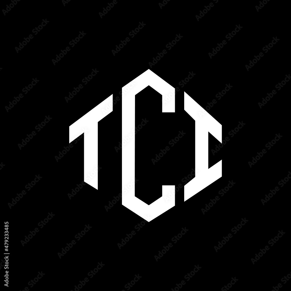 TCI letter logo design with polygon shape. TCI polygon and cube shape logo design. TCI hexagon vector logo template white and black colors. TCI monogram, business and real estate logo.