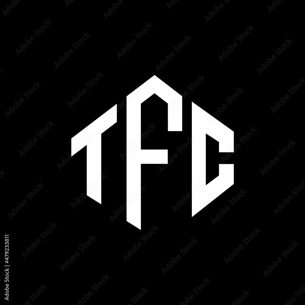 TFC letter logo design with polygon shape. TFC polygon and cube shape ...