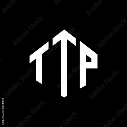 TTP letter logo design with polygon shape. TTP polygon and cube shape logo design. TTP hexagon vector logo template white and black colors. TTP monogram, business and real estate logo. photo