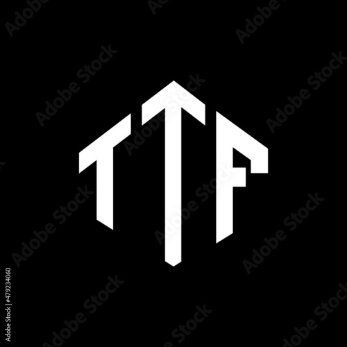 TTF letter logo design with polygon shape. TTF polygon and cube shape logo design. TTF hexagon vector logo template white and black colors. TTF monogram, business and real estate logo.