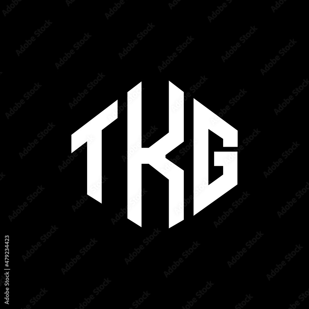 TKG letter logo design with polygon shape. TKG polygon and cube shape
