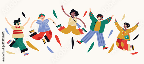 Youth Concept With Flat Characters