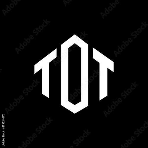 TOT letter logo design with polygon shape. TOT polygon and cube shape logo design. TOT hexagon vector logo template white and black colors. TOT monogram, business and real estate logo.