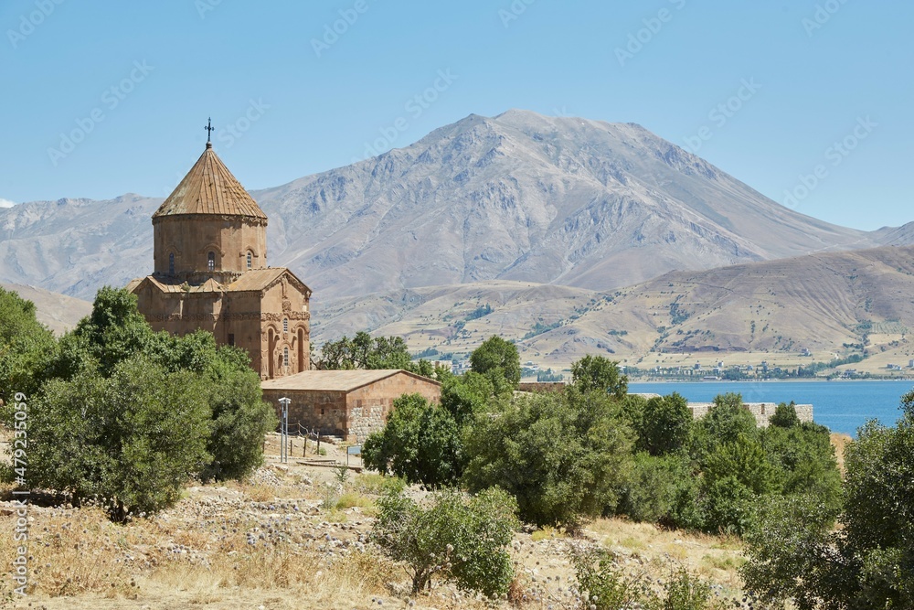 A View of the Cathedral of the Holy Cross on Akdamar Island, Lake Van, Turkey