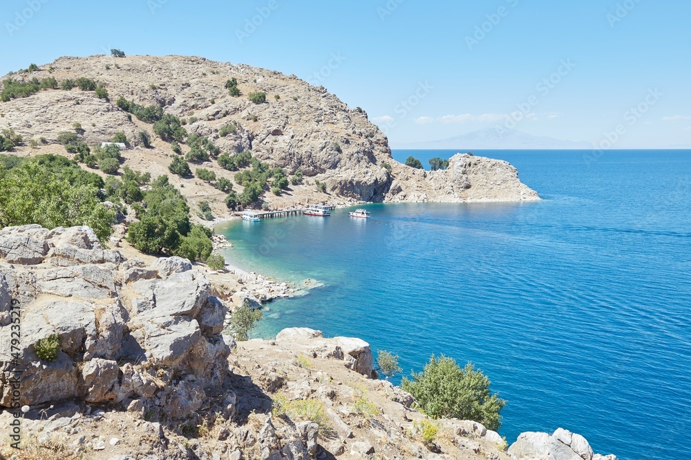 A view of the stunning Lake Van, the largest lake in Turkey