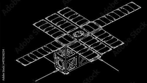 an Isometric Cube Satellite illustration from the top photo