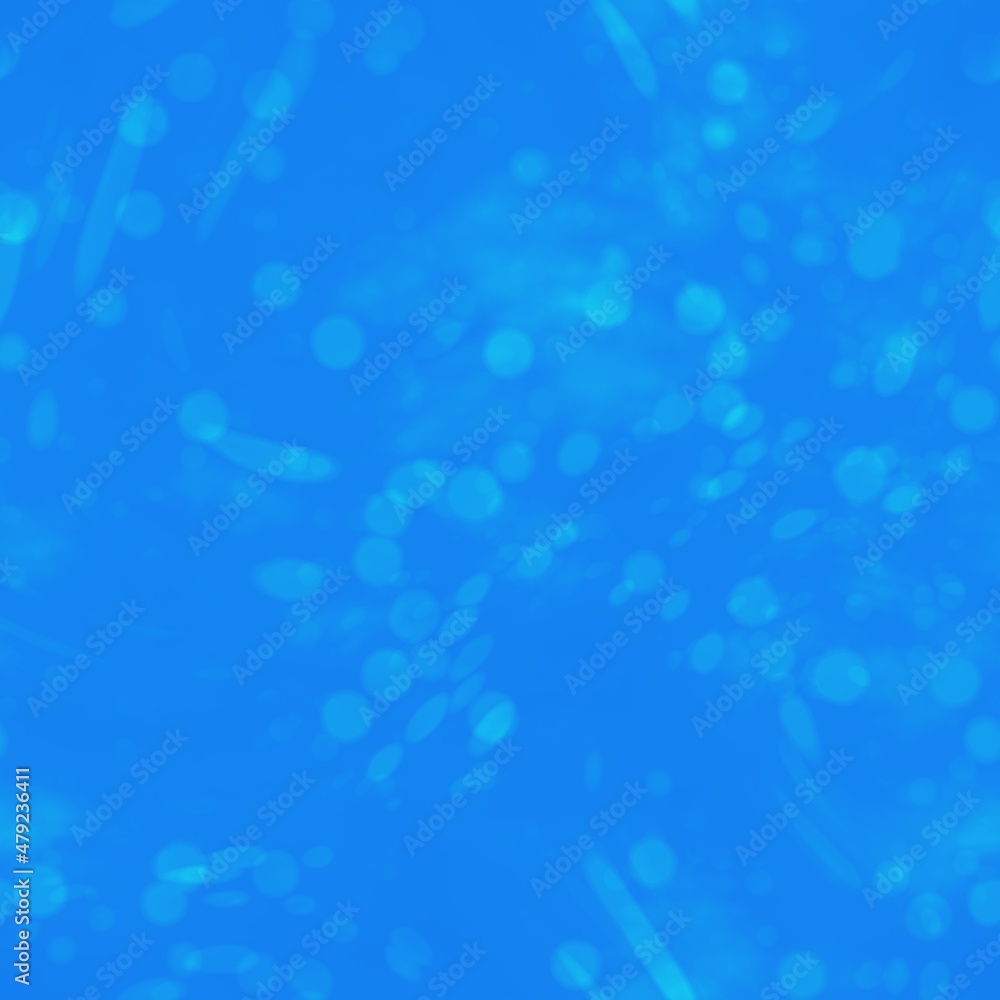 Deep blue underwater bokeh bubbles effect seamless background