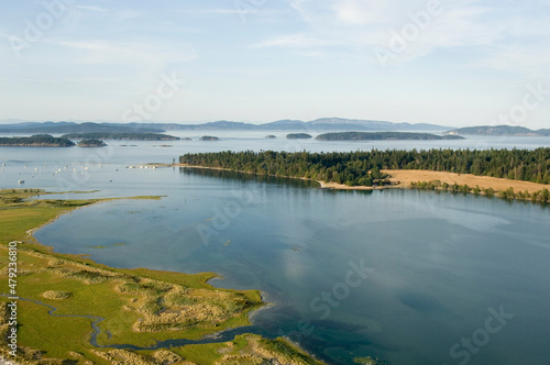 The large lagoon at Sidney Spit, Gulf Islands National Park Reserve of Canada, Sidney Island, British Columbia. © Kevin Oke Photograph