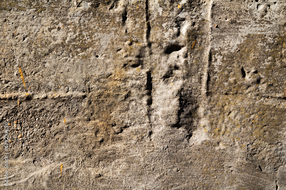 Fototapeta premium Cracked and abstract grunge texture. Aged material surface backdrop. Weathered effect pattern. Old and dirty background.
