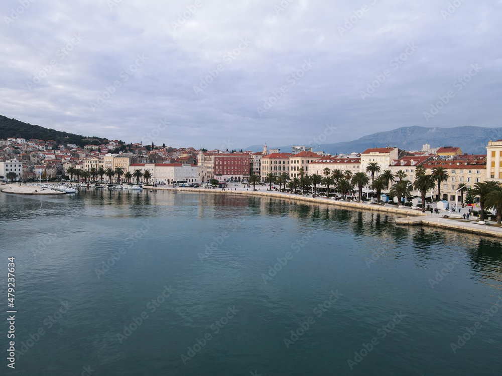 Split waterfront aerial view, Croatia