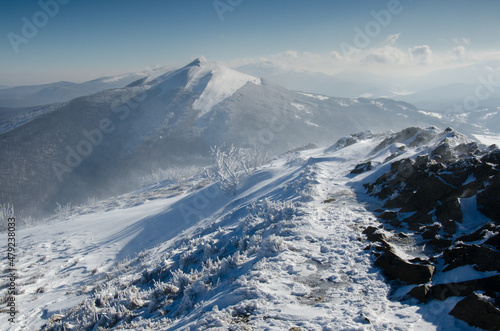 Fototapeta Naklejka Na Ścianę i Meble -  Winter in the Bieszczady National Park.