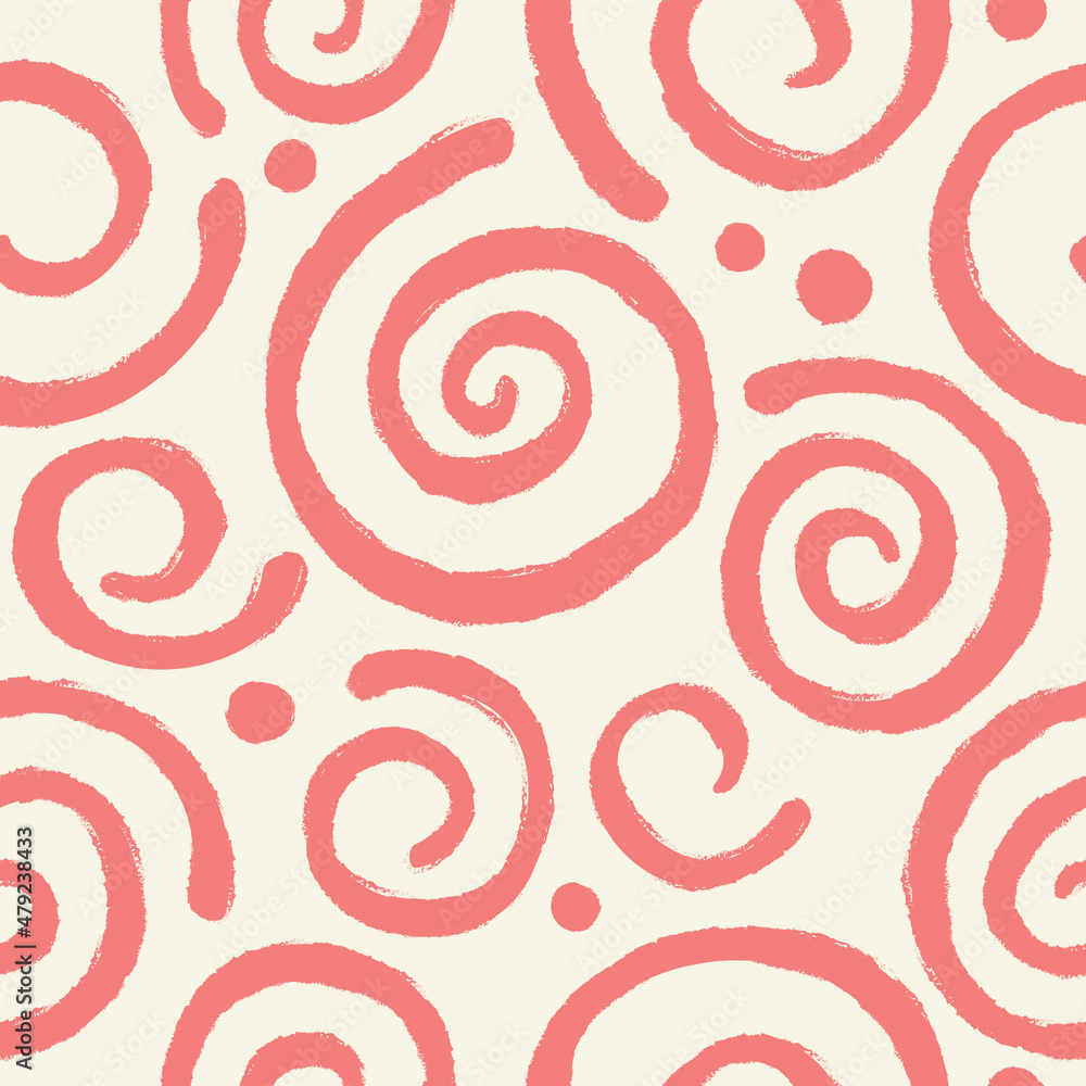 Seamless pattern with confetti and spirals. Seamless pattern with confetti and spirals.