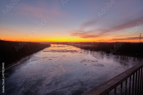 sunrise over the river