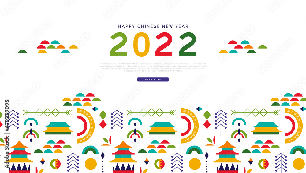 Chinese new year tiger 2022 folk web template