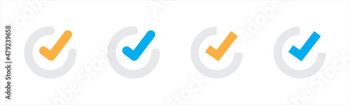 Checkmark icon set, Tick or check mark symbol vector illustration.
