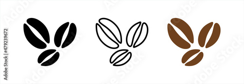 Fotografie, Obraz Coffee bean icon, vector illustration.