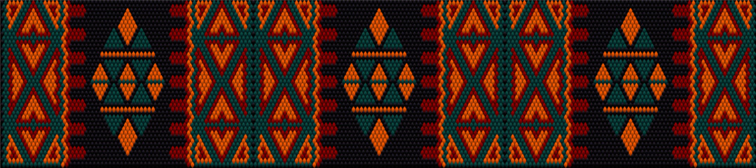 Papier peint photo Style bohème Broderie ethnique africaine géométrique tribale  © IHOR