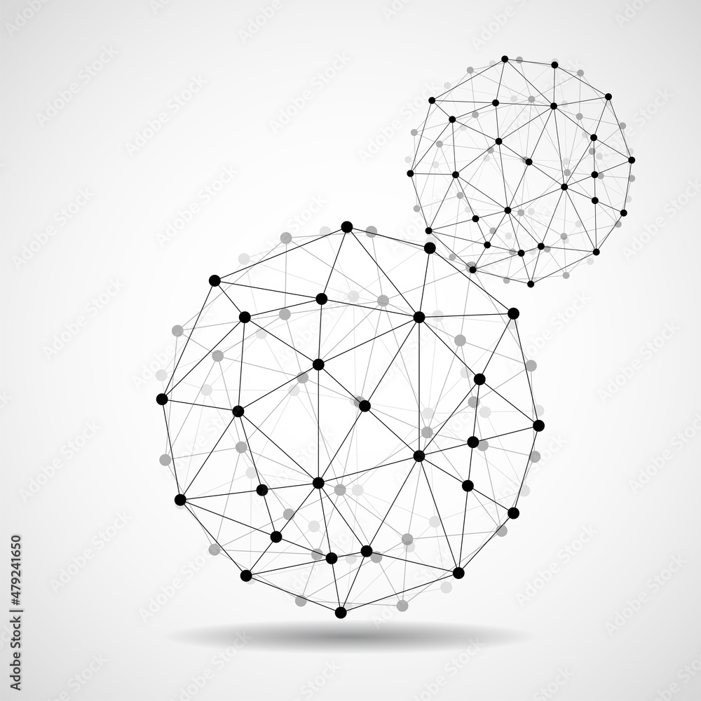 Abstract wireframe globe sphere, network connections. Vector Abstract wireframe globe sphere, network connections. Vector