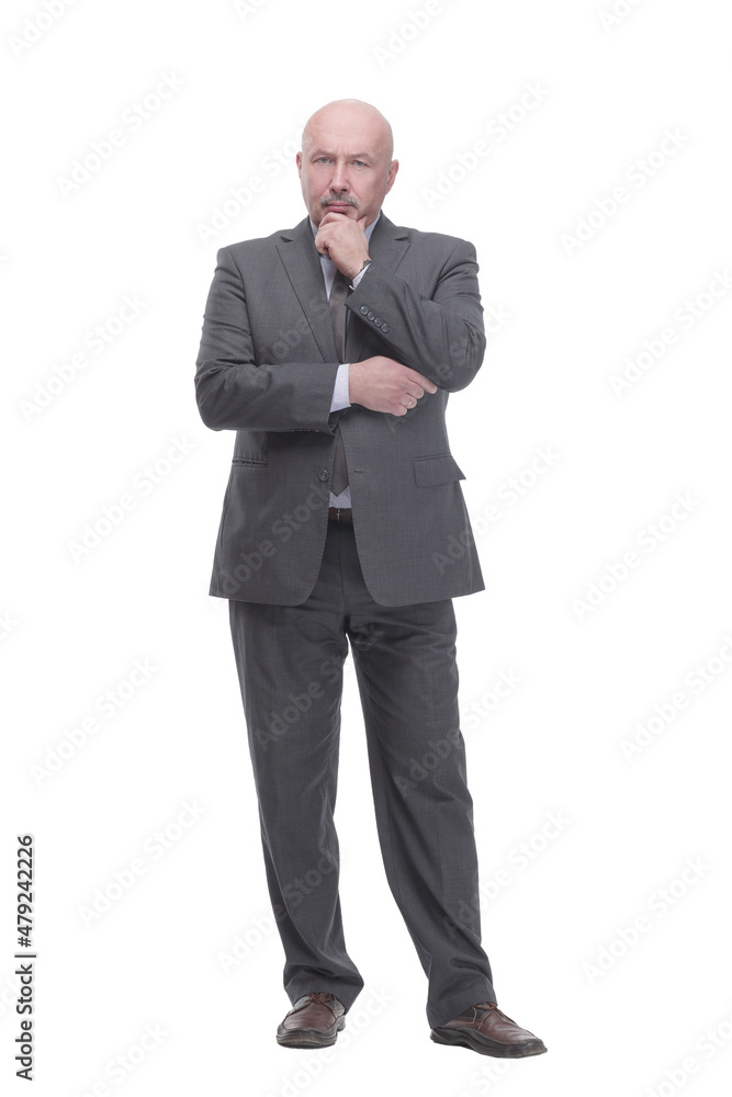 thoughtful business man .isolated on a white background. thoughtful business man .isolated on a white background.