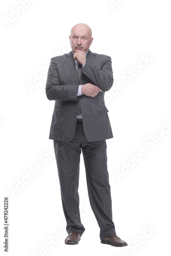 thoughtful business man .isolated on a white background.