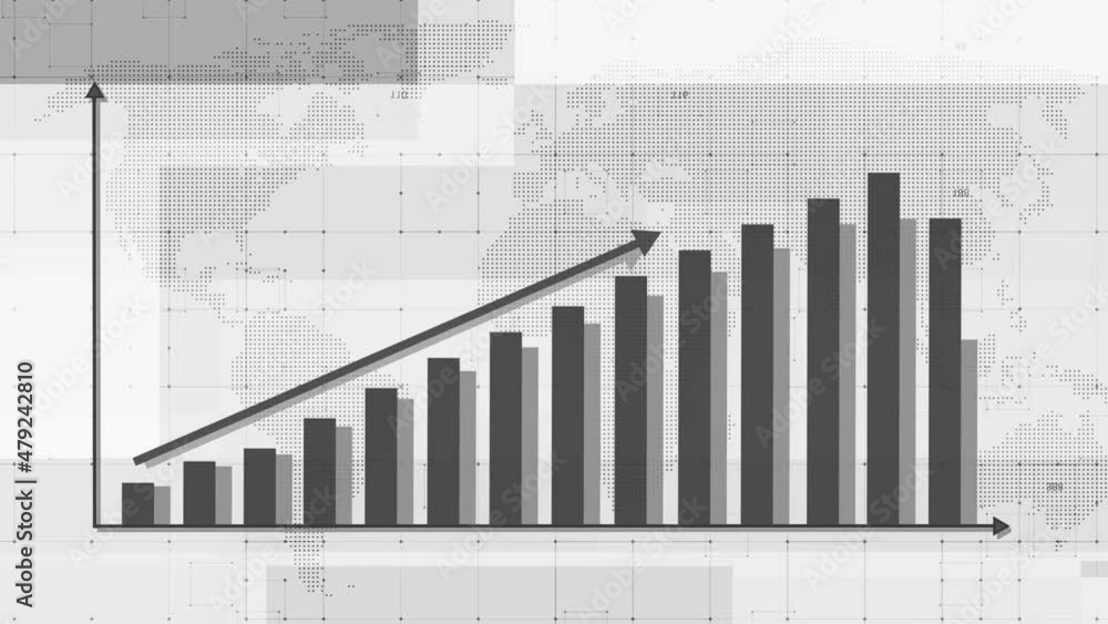 Black white color business info graph chart animated white background Black white color business info graph chart animated white background
