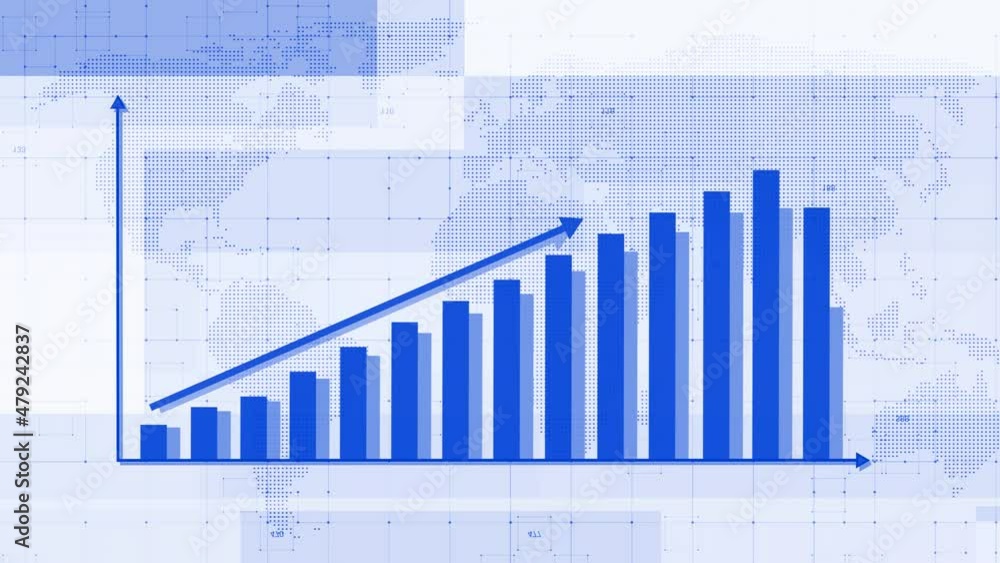 Blue color business info graph chart animated white background Blue color business info graph chart animated white background