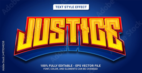 Text Style with Justice Theme. Editable Text Style Effect.