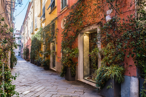 Fototapeta Naklejka Na Ścianę i Meble -  Street in Old Town Sarzana, Liguria, Italy