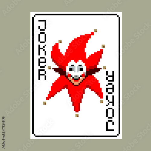 Pixel Art Joker playing card