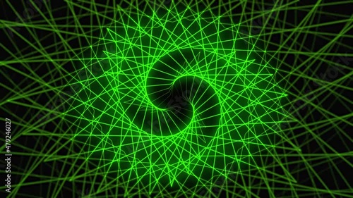 Futuristic surface concept with hexagons. Trendy sci-fi technology background with hexagonal pattern. Spiral animation .3D rendering. 4K