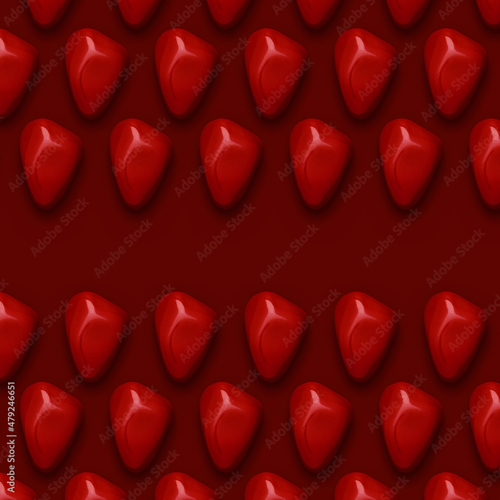 Red Mineral Gemstones composition 3D illustration Render. Red Mineral Gemstones composition 3D illustration Render.