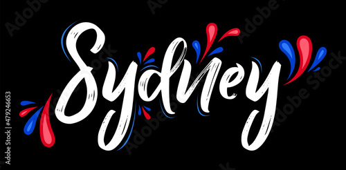 Sydney Australia Patriotic Banner design Australian flag colors vector illustration