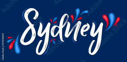 Sydney Australia Patriotic Banner design Australian flag colors vector illustration