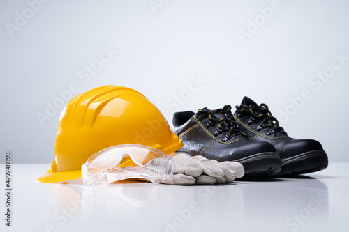 Construction Safety Equipment. Gloves, Eyewear photo