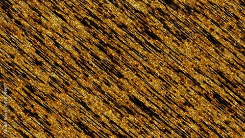 Golden texture with strong diagonal noise. Golden background. The rough surface is yellow. 