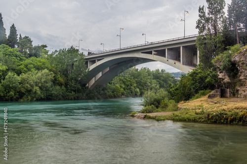 Blazo Jovanovic Bridge in Podgorica, capital of Montenegro