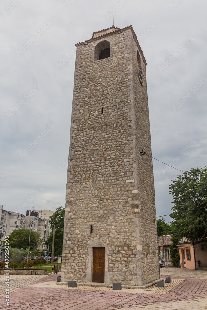 Obraz na płótnie Sahat Kula (Clock Tower) in the Stara Varos neighborhood of Podgorica, capital of Montenegro w salonie